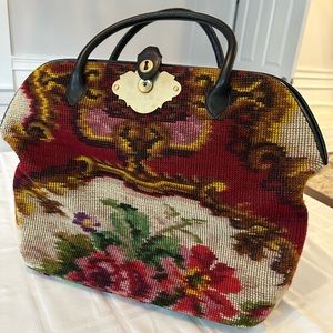 Vintage KORET Oversized Tapestry Carpet Travel Bag Handbag Purse Overnighter